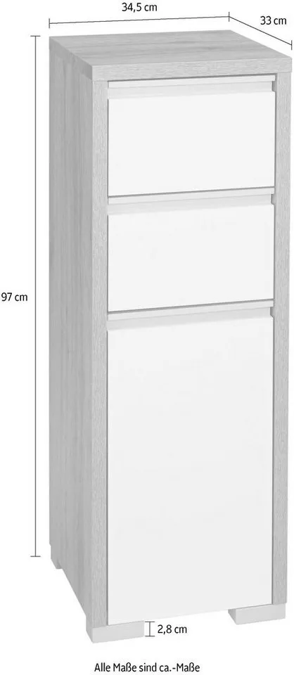 Schildmeyer Unterschrank Bello, Unterschrank, Made in Germany, B: 34,5 cm Solide Verarbeitung - Dieses Produkt ist in Deutschland gefertigt, Braun, – Produktbild 4 von 5