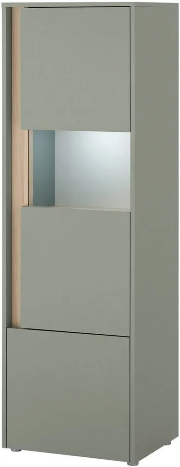 Home affaire Vitrine City/Giron, moderner Hochschrank, Glasvitrine zeitlos, modern, ausreichend Stauraum, vielseitig einsetzbar, Grün, – Produktbild 3 von 5