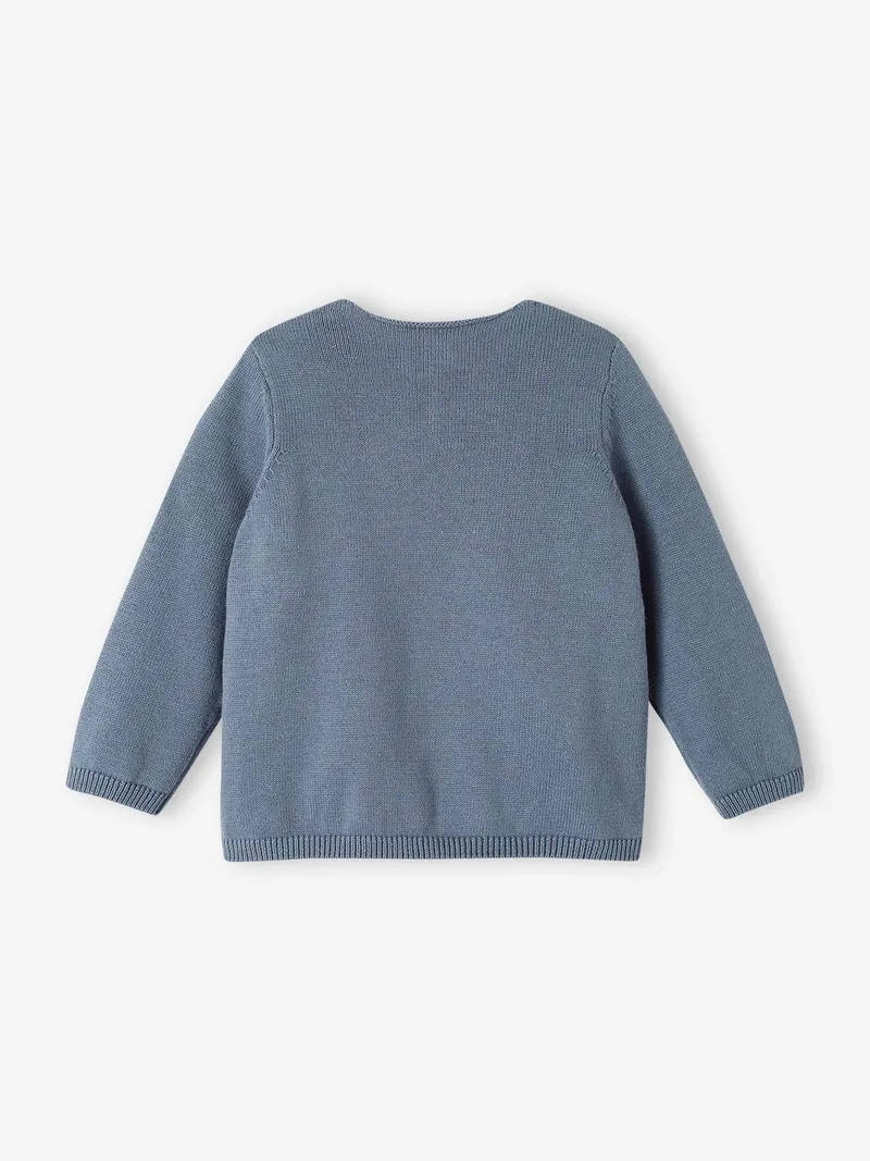 Vertbaudet Strickjacke für Neugeborene, Jeansblau, – Produktbild 2 von 3
