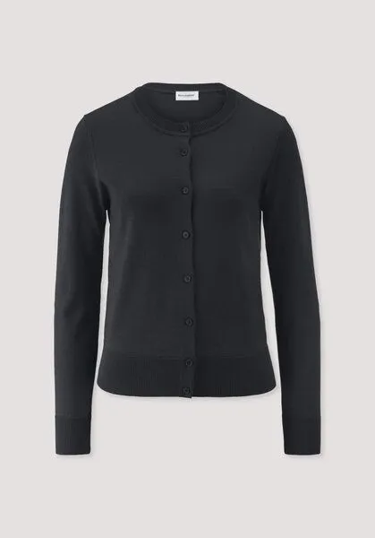 hessnatur hessnatur Strickjacke Regular aus reiner Bio-Merinowolle, Schwarz, – Produktbild 4 von 4