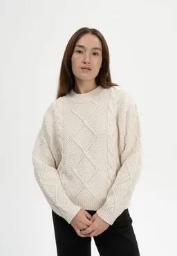 MELA MELA Zopfmuster Strickpullover Style SAMAIRA aus 100% Bio-Baumwolle – Produktbild 1 von 1