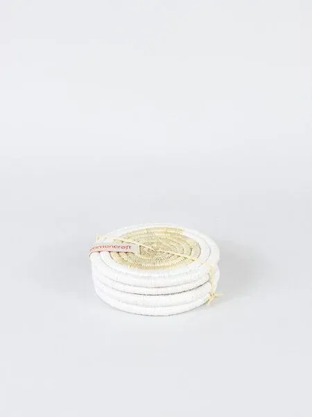 WomenCraft WomenCraft Glasuntersetzer 4er Set - 10cm, Weiss, – Produktbild 1 von 4
