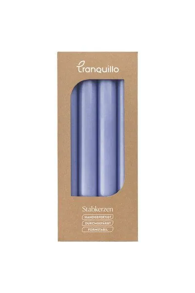 Tranquillo Handgearbeitete Stabkerzen GLUMI sky 4er-Set, 20 cm - blau – Produktbild 4 von 4
