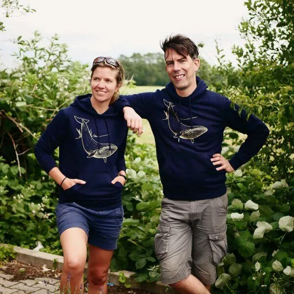 roots of compassion roots of compassion Wal Pullover bio & fair & vegan - Tiere, Natur, Meer, Ocean, Beach, Navy, – Produktbild 2 von 2
