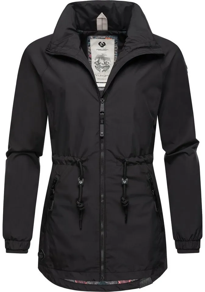 ragwear ragwear Outdoorjacke Tacy wasserdichte Damen Übergangsjacke mit hohem Kragen, Schwarz, – Produktbild 5 von 5