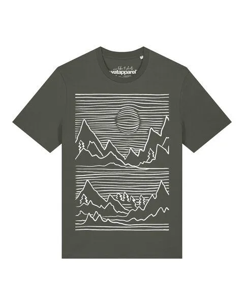 watapparel watapparel T-Shirt Unisex Mountains, Khaki, – Produktbild 1 von 2