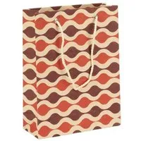 El Puente El Puente "Red Waves" Geschenktüte aus Jute-Papier in Rot | Fair Trade & Handmade aus Bangladesch, Natur, – Produktbild 1 von 1