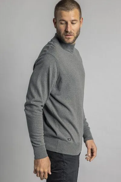DIRTS dirts Turtleneck Strick-Pullover, Grau meliert, – Produktbild 3 von 4