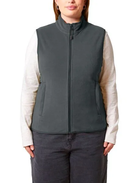YTWOO YTWOO Damen ärmellose Fleecejacke enganliegend aus 100% recyceltem Polyester, Anthrazit, – Produktbild 1 von 4