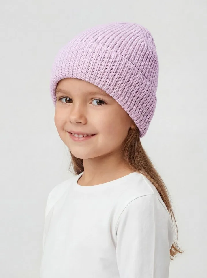 TupTam Strickmütze TupTam Kinder Winter Beanie- Strickmütze, Lila, – Produktbild 4 von 5