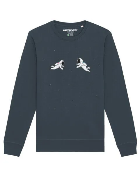 watapparel watapparel Sweatshirt Unisex Space love, India ink grey, – Produktbild 1 von 3