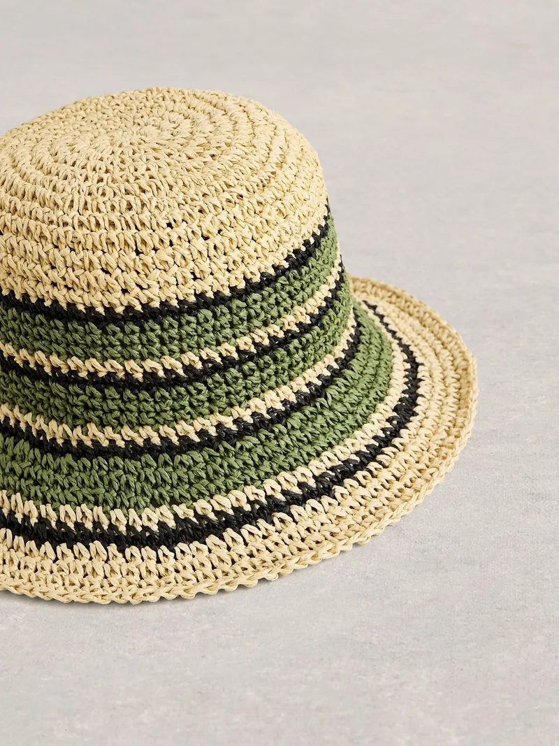 White Stuff Sonnenhut Crochet - Einheitsgröße, Khakigrün, – Produktbild 2 von 2