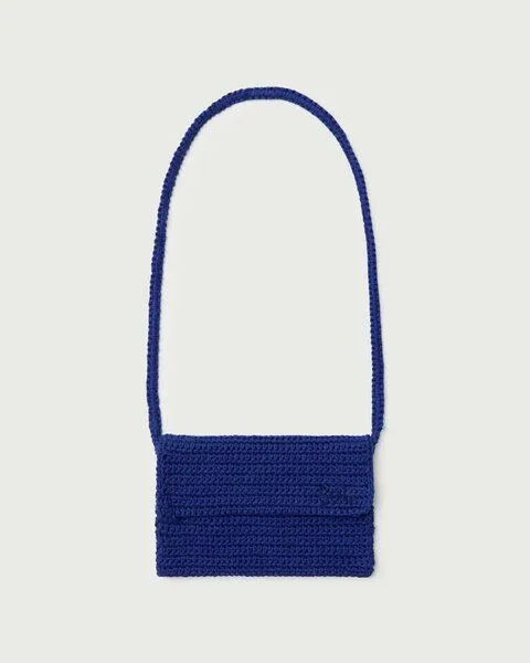 thinking mu thinking mu Häckeltasche Bibi aus Bio-Baumwolle, Indigo (blau), – Produktbild 2 von 2