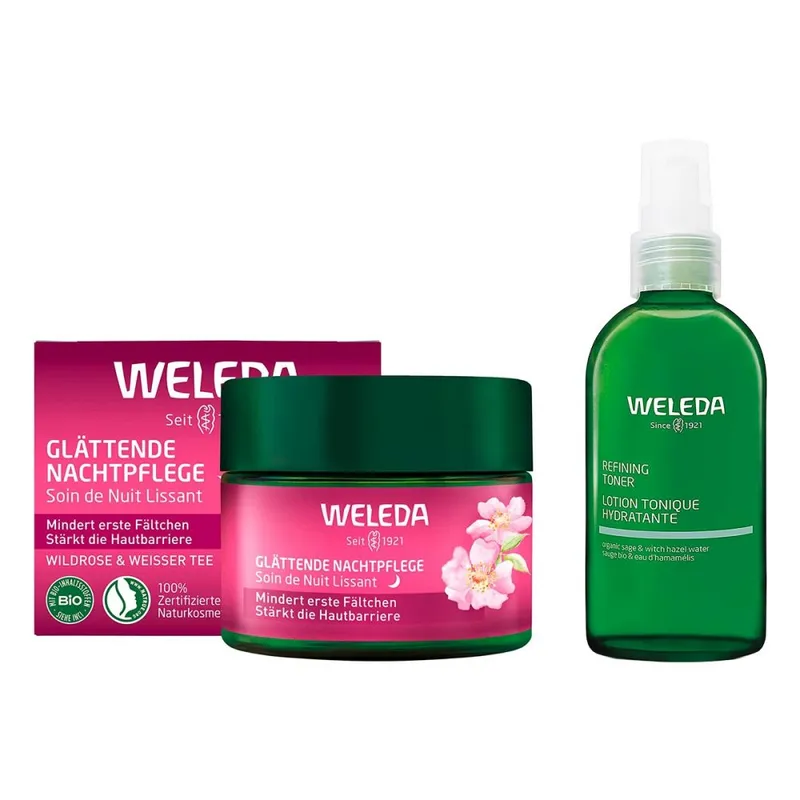Weleda Glättende Nachtpflege Wildrose & Refining Hydra Toner – Produktbild 1 von 1