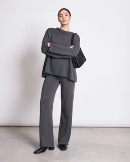 JAN N JUNE JAN 'N JUNE Damen vegan Pullover Sona Dunkelgrau – Produktbild 1 von 1