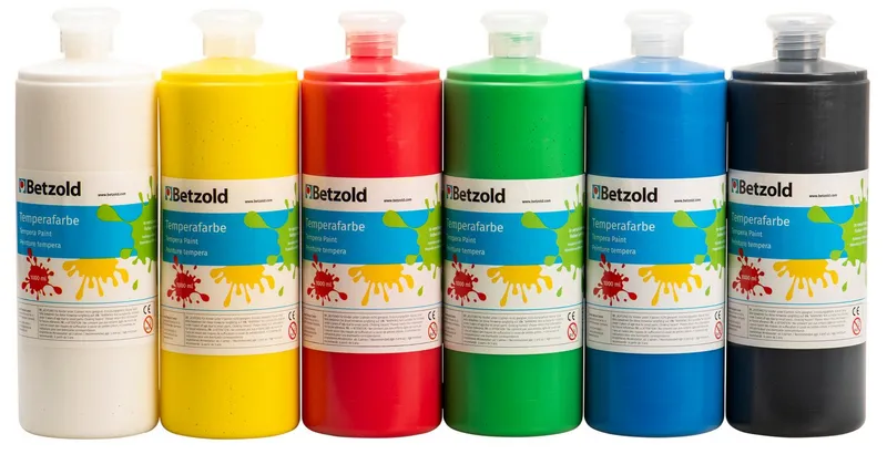 Betzold Temperafarbe Temperafarben, 6er-Set, Bunt, – Produktbild 2 von 2