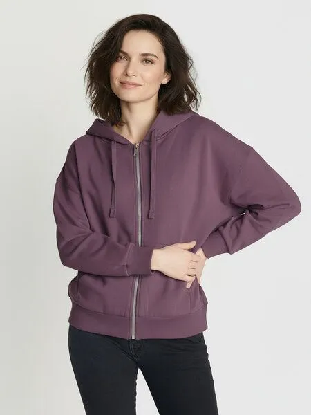 GreenBomb GREENBOMB Basic Vale - Lässige Sweatjacke aus Bio-Baumwolle / GOTS / Fair & Vegan, Lila (moorberry), – Produktbild 1 von 4