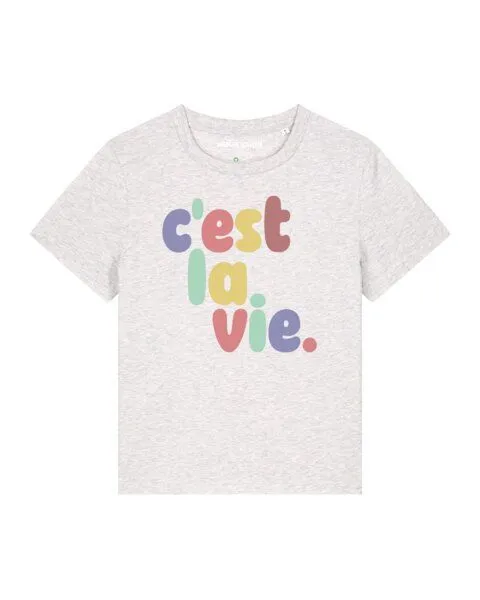 watapparel watapparel T-Shirt Frauen c'est la vie, Cool heather grey, – Produktbild 1 von 4