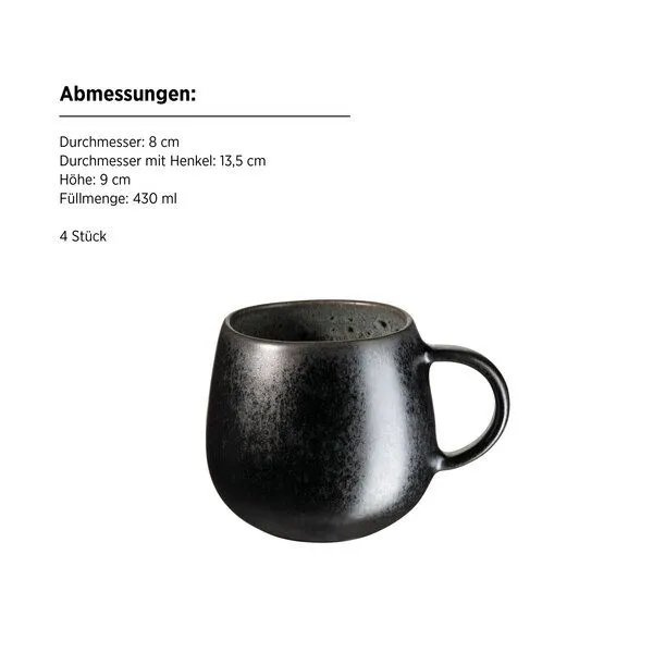 Mäser Mäser Frühstück Set 12-tlg. "Carellia" Steinzeug, Blau, – Produktbild 4 von 5