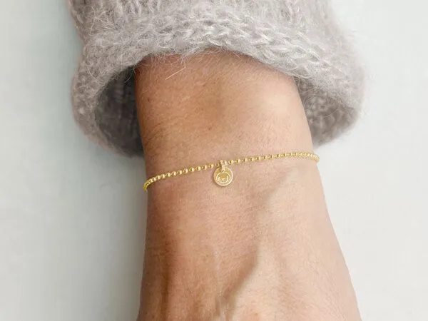renna deluxe renna deluxe Armband mit Hund Anhänger | Kugel Armband Sterling Silber Gold, Silber, – Produktbild 4 von 4