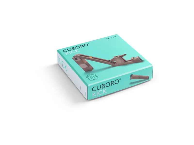 CUBORO CUBORO Kugelbahn Erweiterungsset Kick aus unbehandeltem Buchenholz 5x5x5 cm, Natur, – Produktbild 2 von 2
