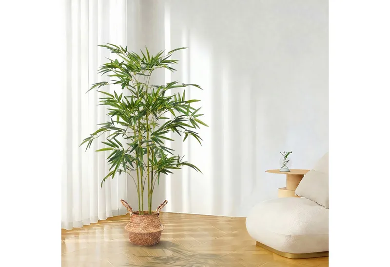 Kunstbaum Kunstpflanze groß Bambus Künstliche Pflanze, Höhe 120 cm/150 cm, SEHAUSEU, Höhe 120 cm, wie echt – Produktbild 4 von 5