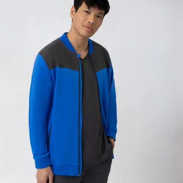 TAO Sportswear TAO Sportswear Herren Freizeitjacke aus Bio-Baumwolle EMIL, Blau, – Produktbild 2 von 4