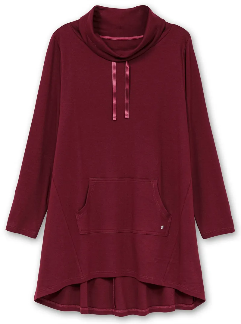 sheego Kapuzensweatshirt, Weinrot, – Produktbild 1 von 2