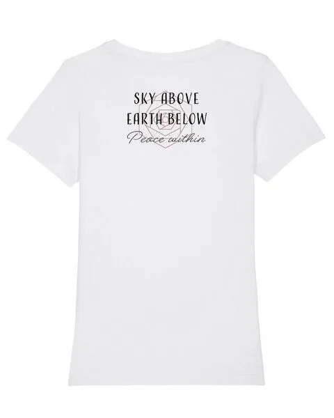 Human Family Bio Damen Rundhals Statement T-Shirt "Peace Within" von Human Family, Weiss, – Produktbild 2 von 3