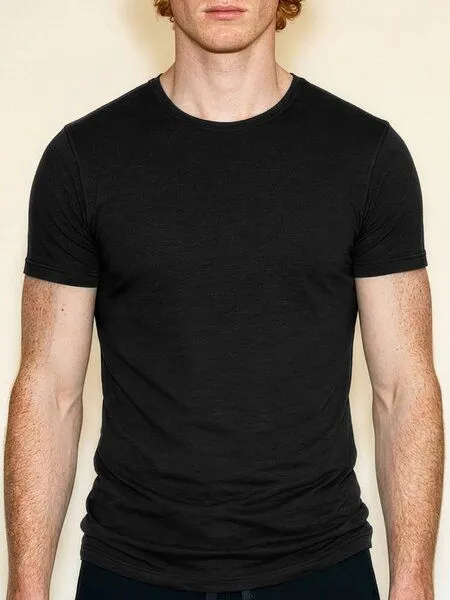 nice to meet me nice to meet me CORE T-SHIRT mit Bio-Baumwolle und TENCEL Lyocell, Deep black, – Produktbild 1 von 3