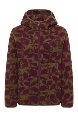 Tranquillo Teddy-Fleecejacke Alinaa mit recyceltem Polyester - burgundy botanics / L – Produktbild 1 von 1