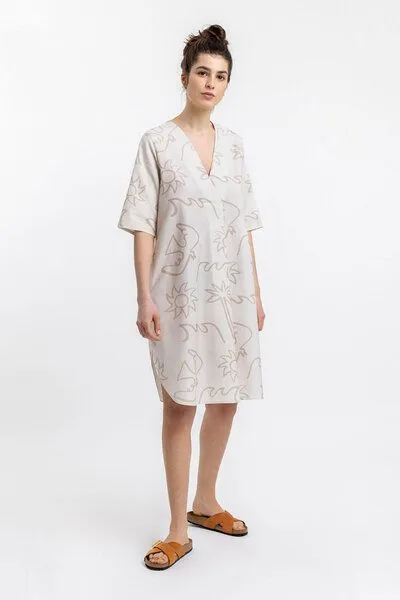 Rotholz Rotholz Beachside Kaftan Kleid Off-White, Weiss, – Produktbild 3 von 4