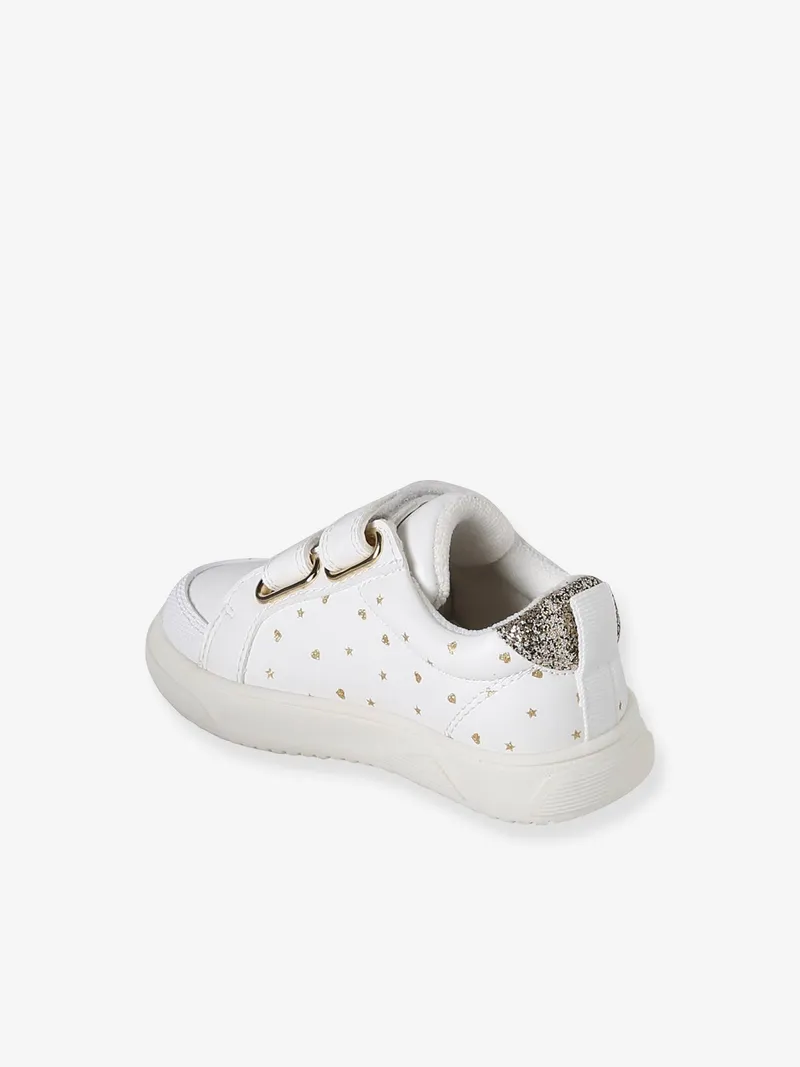 Vertbaudet Vertbaudet Baby Sneakers mit Klettverschluss und enen Details, Weiß bedruckt, – Produktbild 3 von 4