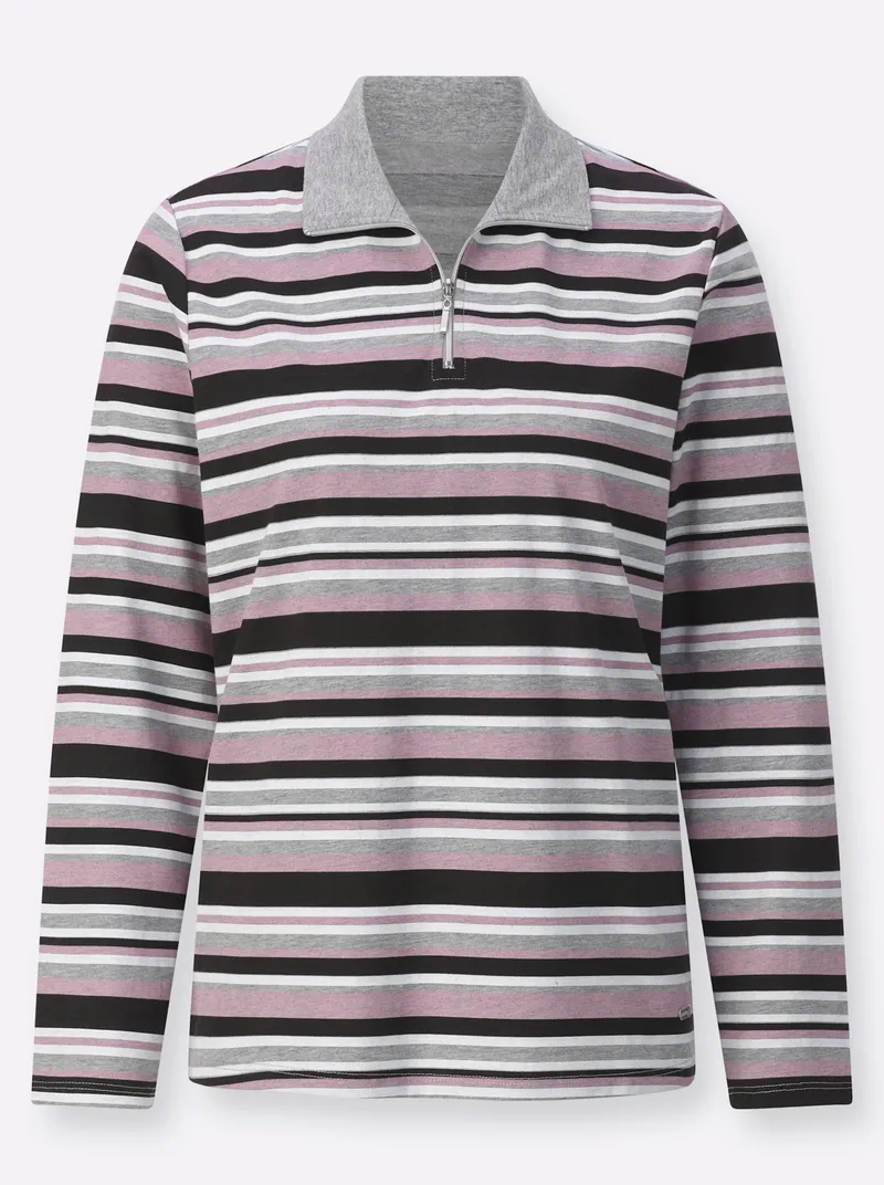 Witt Shirt rosé-schwarz-geringelt, Rosé-schwarz-geringelt, – Produktbild 1 von 2