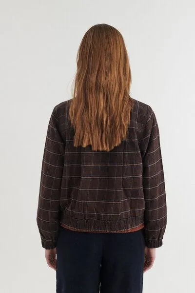 Basic Apparel Basic Apparel Karierte Oversize Jacke MISA aus Bio-Baumwolle, Braun-chicory-coffee, – Produktbild 4 von 4