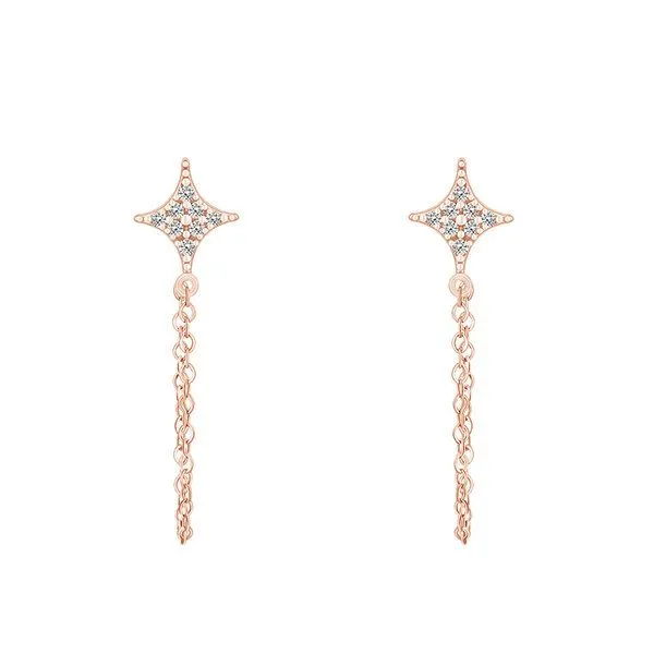 Eppi Eppi Originelle Ohrringe mit Diamant-Sternen Jonas, Rosa, – Produktbild 1 von 2