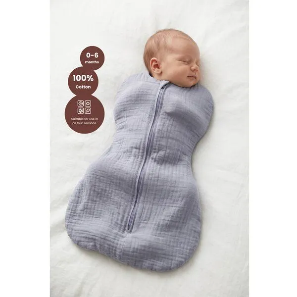 Bebekevi Bebekevi Schlafsack Musselin Kokon Puckschlafsack für Neugeborene (2,5 bis 4 kg) | Geschlossene Ärmel | Neu, Indigo, – Produktbild 3 von 3