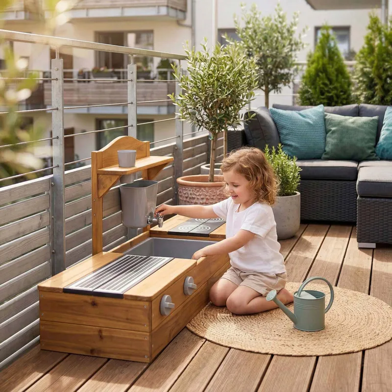 roba Roba 2 in 1 Balkonsandkasten mit Matschküche – Produktbild 4 von 6