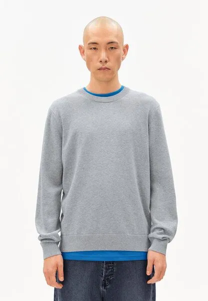 ARMEDANGELS ARMEDANGELS LOUKAA Herren Pullover aus Bio-Baumwolle, Silver melange, – Produktbild 1 von 4
