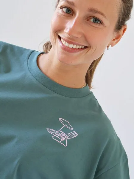Kultgut Kultgut Artdesign - Shirt 100% Biobaumwolle - Boxiform- /Summer Market, Grün, – Produktbild 2 von 4