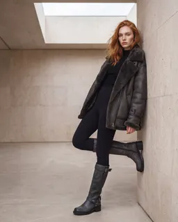 NAE NAE Damen vegan Kniehohe Stiefel Ruby Grau – Produktbild 1 von 1