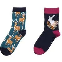 Walkiddy Baby- & Kindersocken GOTS zertifiziert – 90% Bio-Baumwolle, Dunkelblau mit Waldmotiven, weich & bequem | Walkiddy – Produktbild 1 von 1