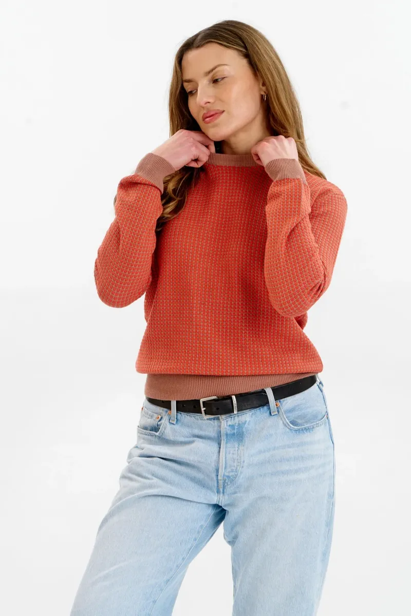 KOMODO KOMODO Damen vegan Pullover Hana Kaffee Rot, Braun, – Produktbild 2 von 2