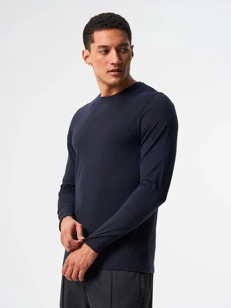PINQPONQ pinqponq Merino Longsleeve (mulesing-frei), Shell navy, – Produktbild 1 von 3