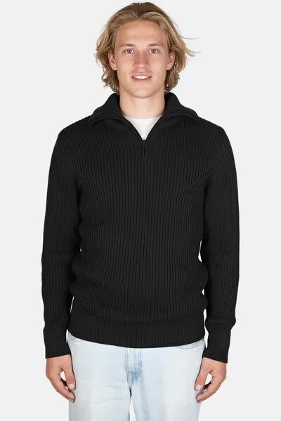 Hanseheld Hanseheld Troyer Baumwolle GOTS Herren Troyer-Pullover Bio, Schwarz, – Produktbild 2 von 4