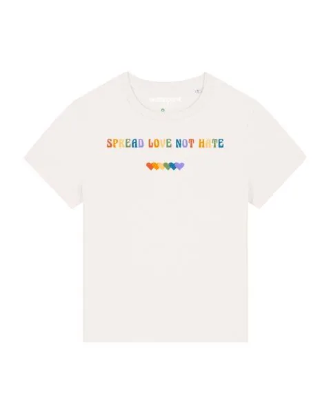 watapparel watapparel T-Shirt Frauen Spread Love not Hate, Off white, – Produktbild 1 von 4