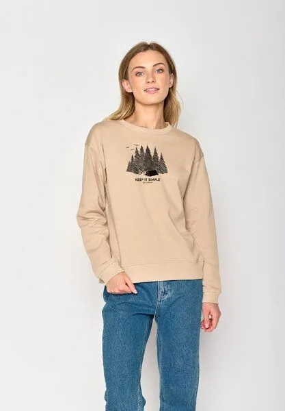 GreenBomb GREENBOMB Nature Camping Canty - Gemütliches Sweatshirt aus Bio-Baumwolle / hochwertiger Print / GOTS / Fair & Vegan, Braun (), – Produktbild 3 von 4