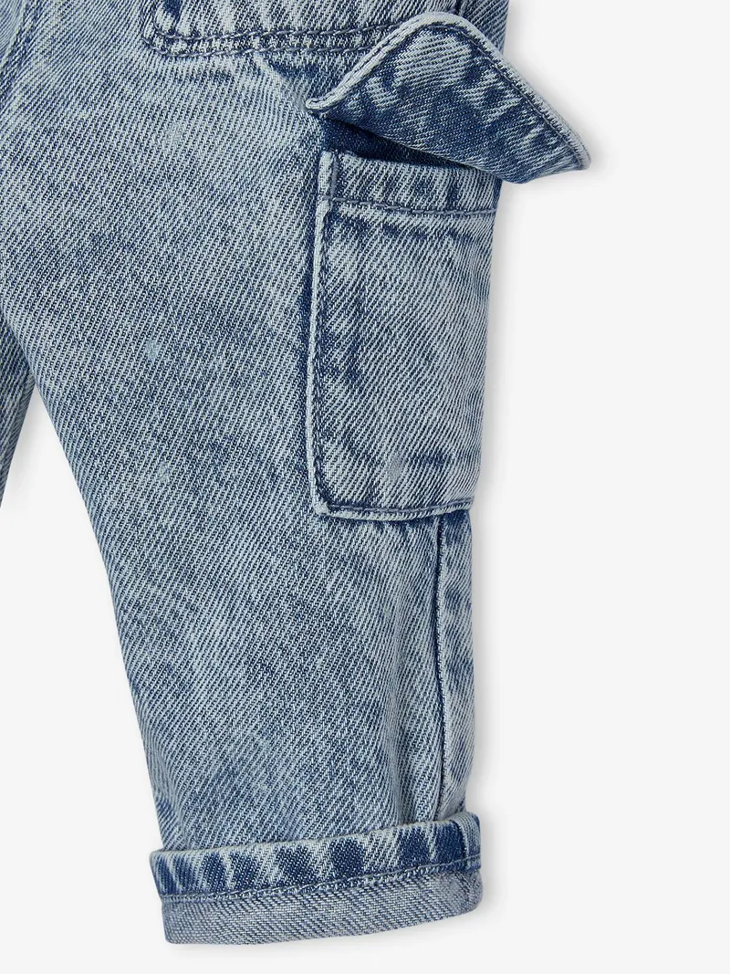 Vertbaudet Baby Cargojeans mit Dehnbund, Double stone, – Produktbild 2 von 3