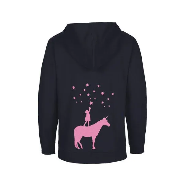 HANDGEDRUCKT HANDGEDRUCKT Unisex Kinder Zip Up Hoody "Wünsche", Navy, – Produktbild 1 von 3