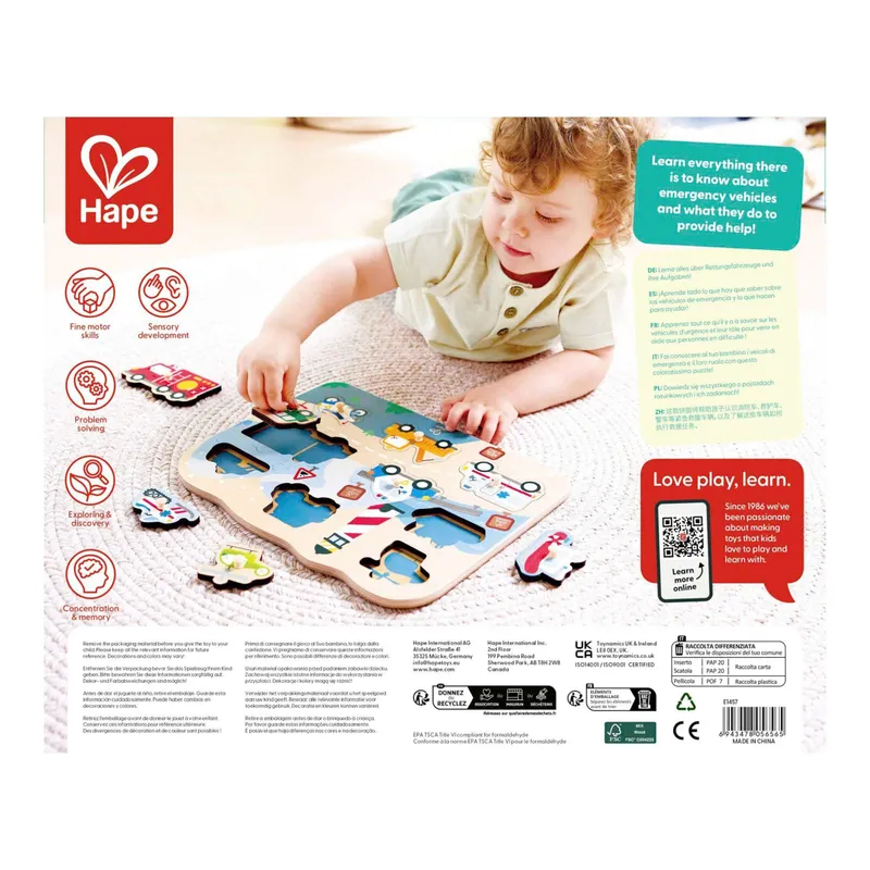 Hape Hape Steckpuzzle Notfall, Mehrfarbig, – Produktbild 3 von 3